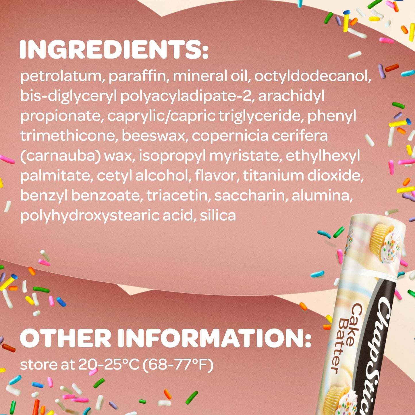 ChapStick Bulk Lip Balm, Cake Batter, 12-Pack - Delicious & Sweet Lip Moisturizer for Dry Lips, Birthday Gifts, Stocking Stuffers, 0.15 Oz Ea