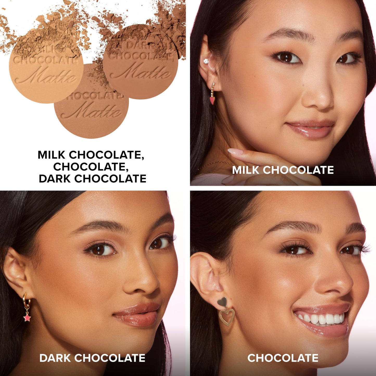 Too Faced Chocolate Soleil Matte Bronzer | Long Lasting + Cruelty Free with a Matte Finish, 0.28 Ounce, Milk Chocolate
