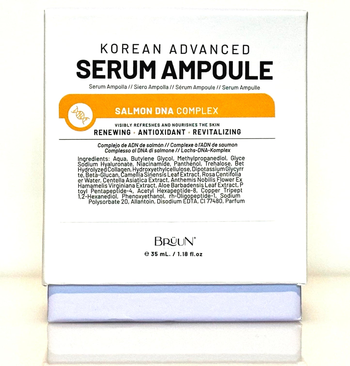 BRÜUN SD - Control Salmon DNA Ampoule - Micro Needling Korean Serum Booster for Face and Body to Use with and without Derma Pen Microneedling Skin