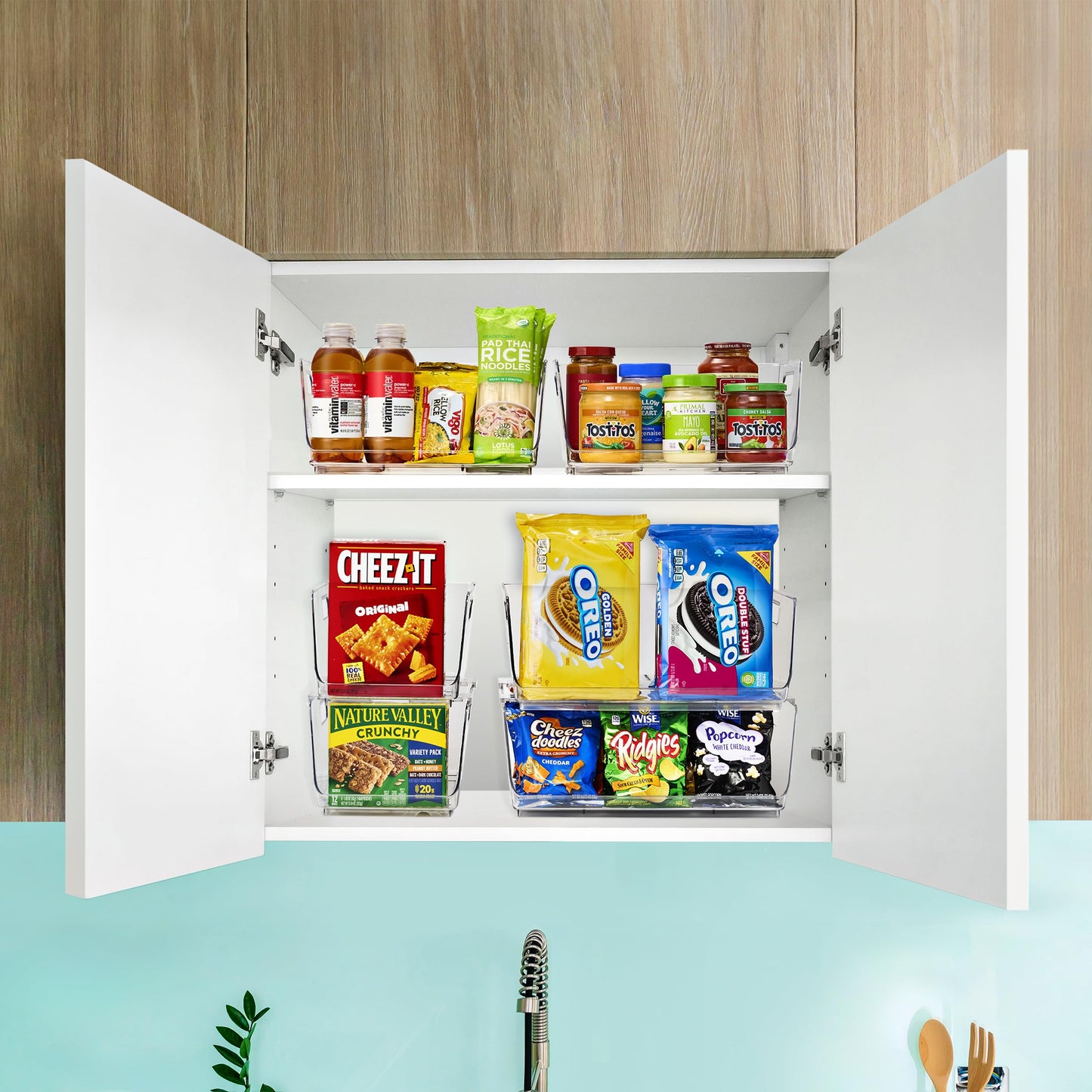 Sorbus Stackable Storage Bins Open Front - Clear Stackable Storage Bins - Pantry Bins for Storage and Organization - Acrylic Stackable Bins…