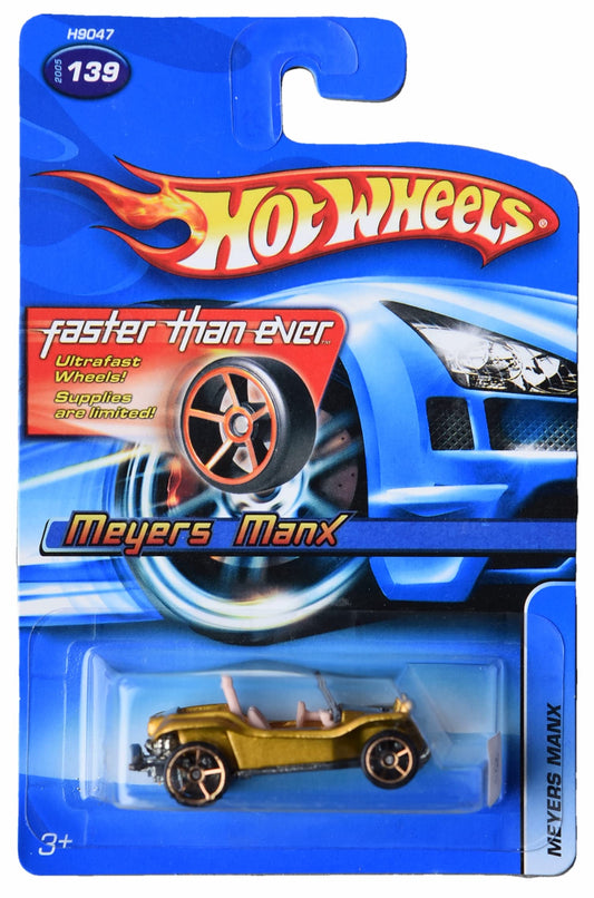 Hot Wheels 2005-139 Meyers Manx Gold Faster Than Ever 1:64 Scale