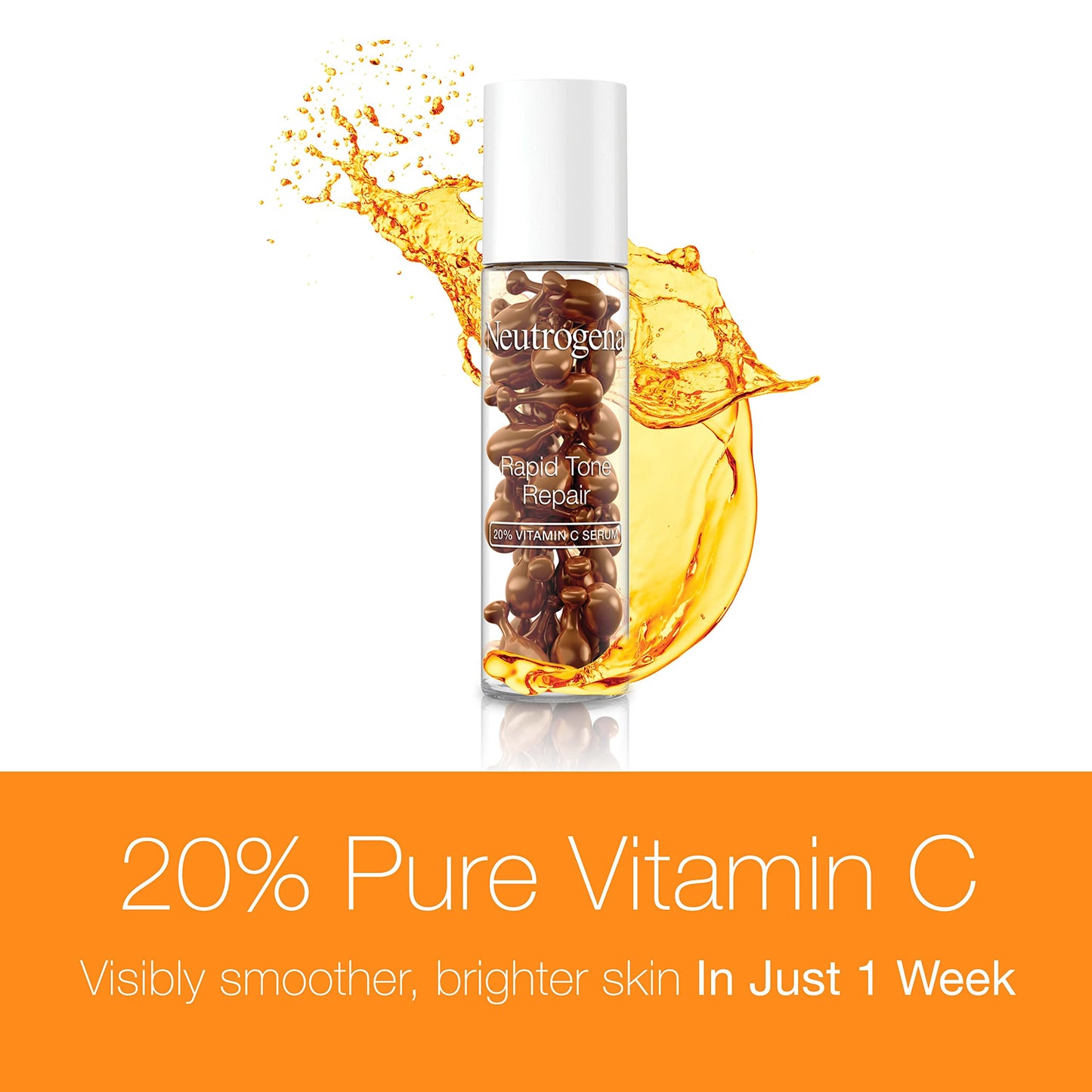 Neutrogena Rapid Tone Repair 20% Vitamin C Brightening Serum Capsules, Antioxidant Face Serum to Brighten Look of Dark Spots & Even Skin Tone