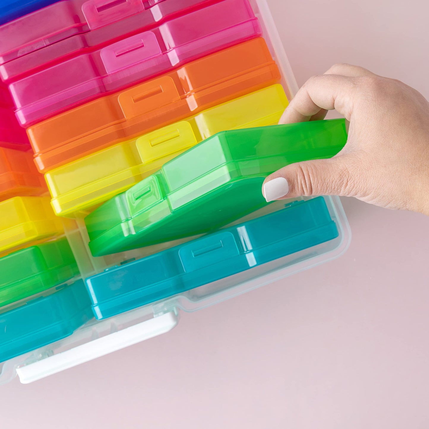 We R Craft & Photo Translucent Plastic Storage-15"X12"X5", W/16 Mini Cases