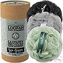Temple Spring Recycled Luffa Sponges, Bathroom Shower Accessories, Loofa Bath Sponge, Exfoliating Body Scrubber Exfoliator Pouf, Shower Scrubber Puff