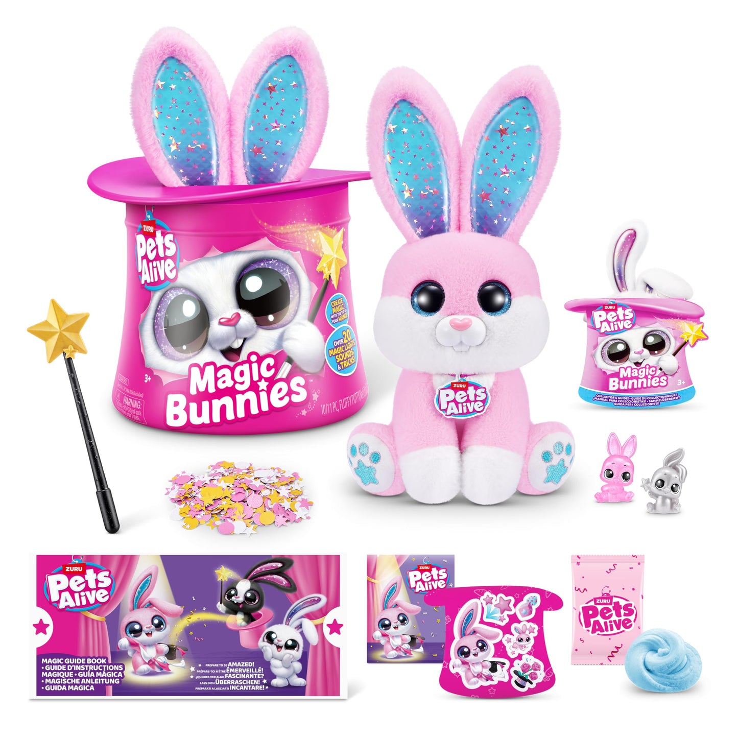 Pets Alive Magic Bunnies (Candy) by ZURU Electronic Plush Unboxing Surprise Interactive Magic Toy