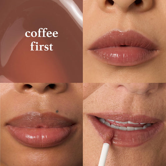 Julep So Plush Plumping Lip Gloss - High-Shine, Non-Sticky Lip Color - Vitamin E for Soothing & Repair - Cruelty-Free, Moisturizing Gloss - Coffee