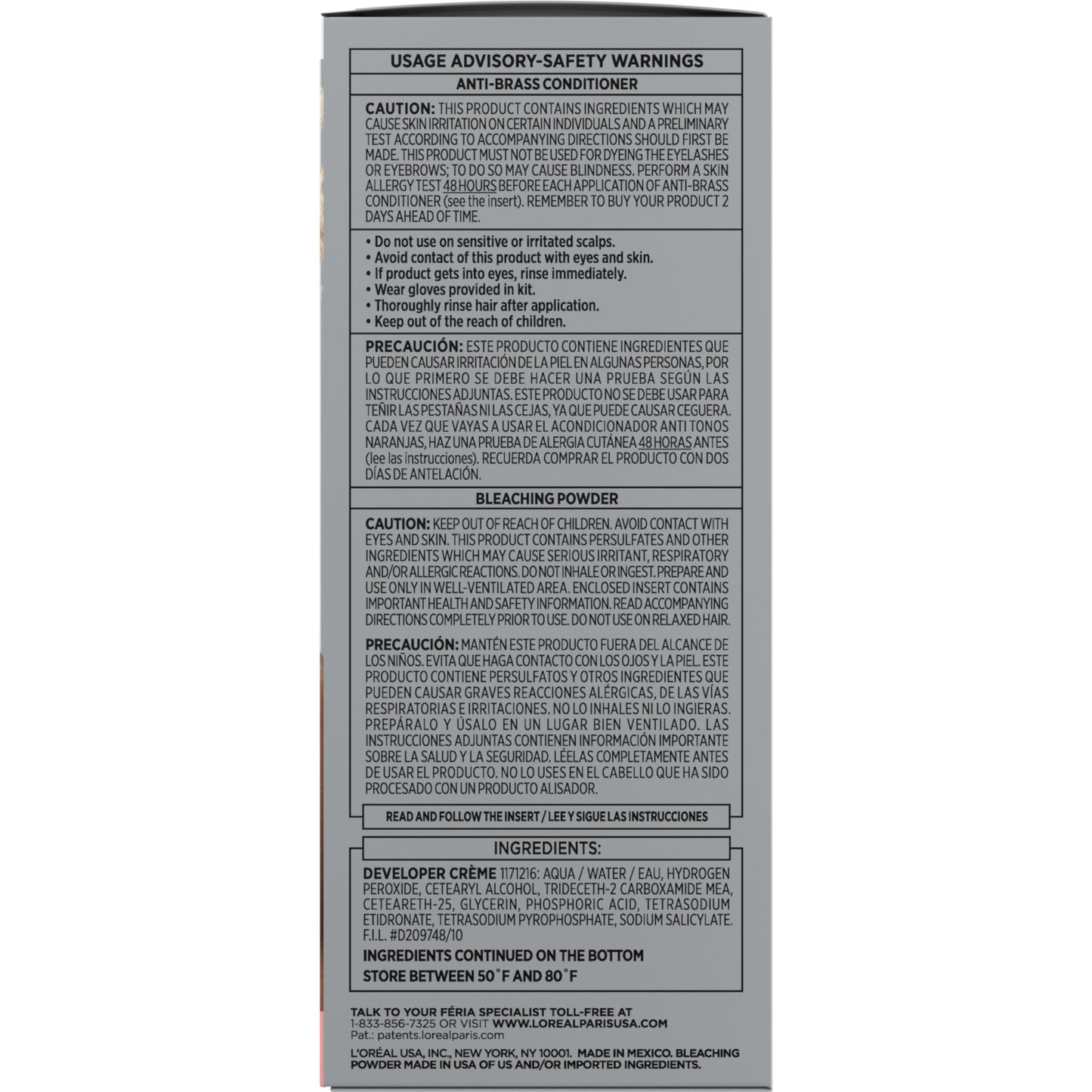 L’Oreal Paris Feria Platinum Bounce Bond Care Lightening System, Lifts Up To 8 Levels, Includes Anti Brass Purple Conditioner, Platinum Bounce, 1 Hair