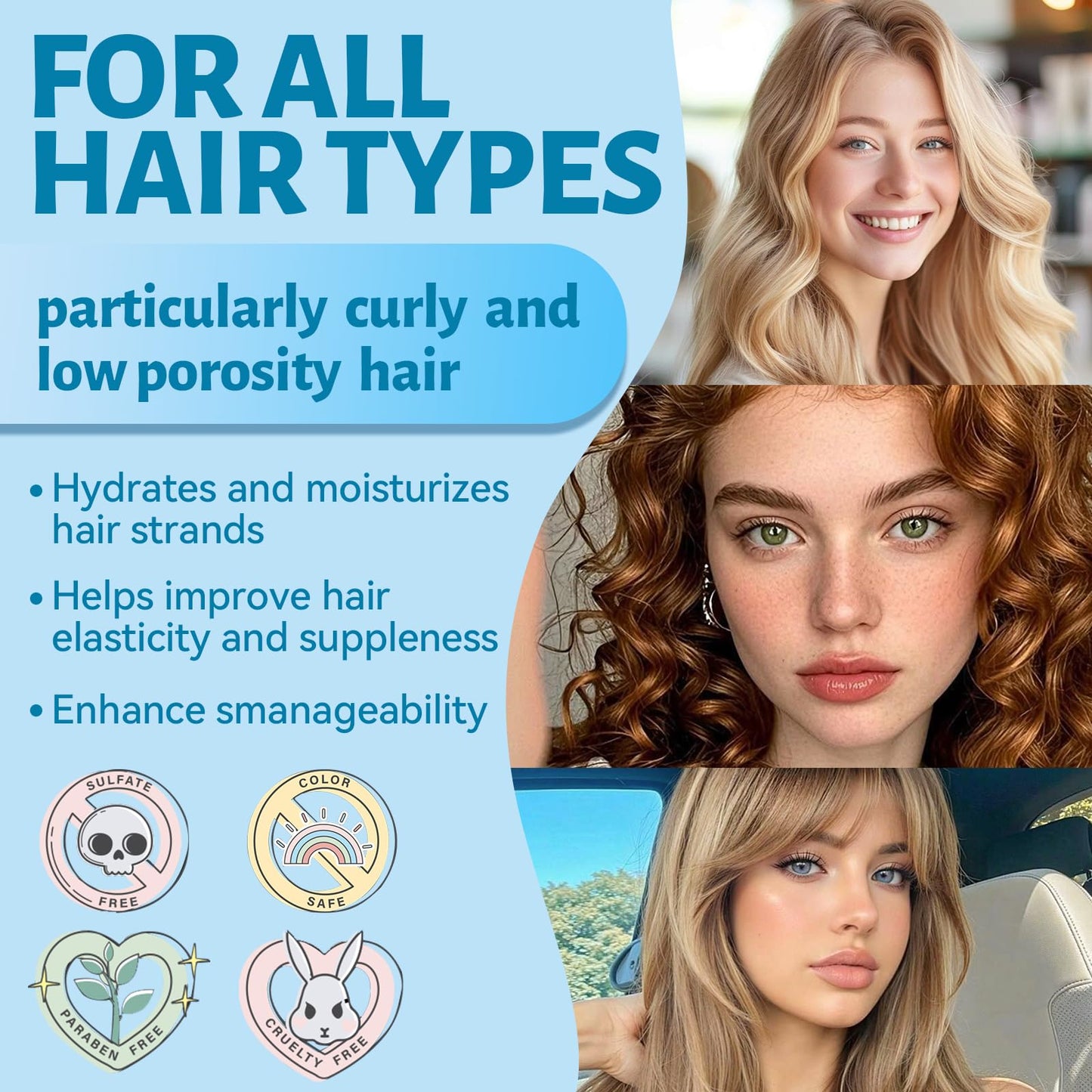 LUSETA Hyaluronic Acid Moisturizing Shampoo and Conditioner Set for Hair Frizz Control for Dry and Damaged Hair, with Argan Oil and Shea Butter