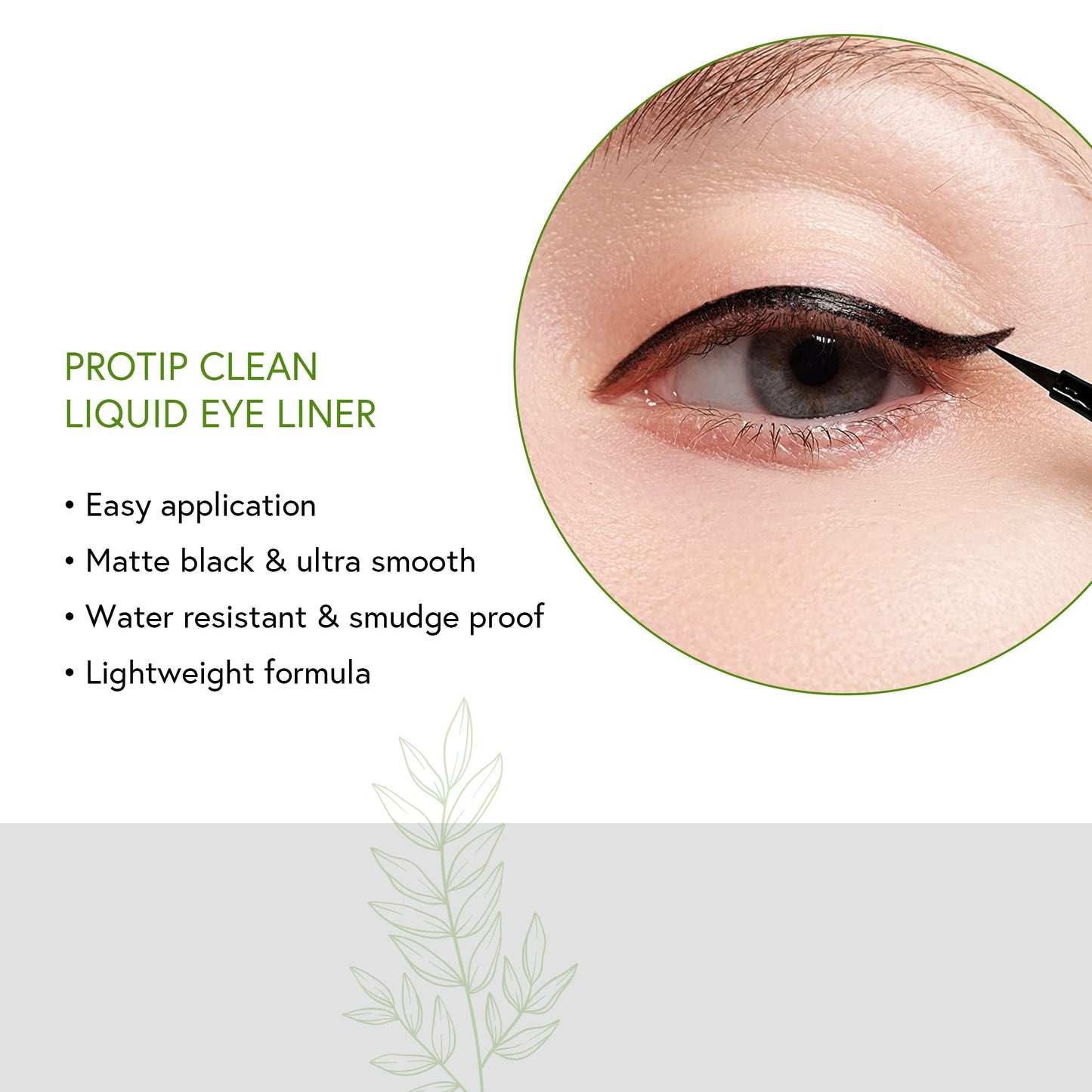 Honeybee Gardens ProTip Clean Liquid Liner, Black, Nano-Free Pigments, Long-Wearing, 0.034 fl oz