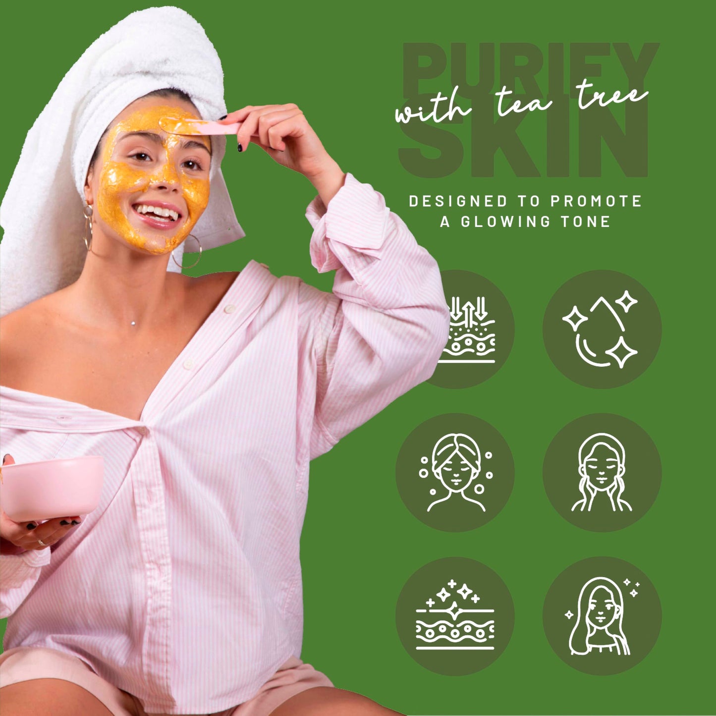 BRÜUN Peel-Off Tea Tree Jelly Mask for Face Care - A 23 fl oz Rubber Jar for 30 to 35 Treatments - A Skin Care Moisturizing Gel Mask of Spa Set