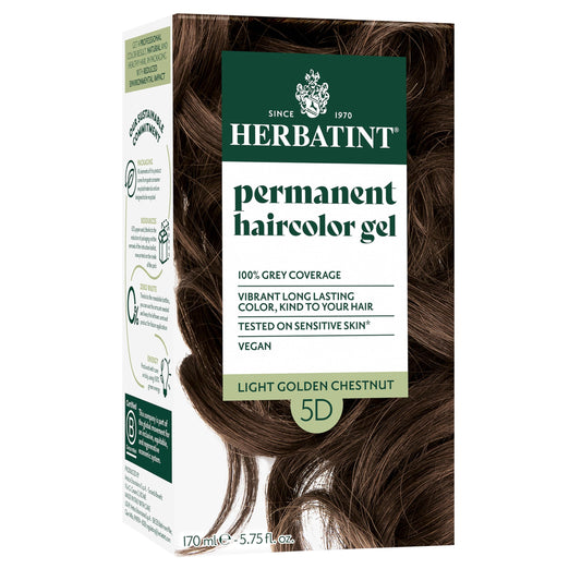 Herbatint Permanent Hair Dye For Women - 5D Light Golden Chestnut - For Up To 100% Gray Coverage of Resistant Gray Hair - Ammonia-Free, Alcohol-Free Beauty & Personal Care Herbatint