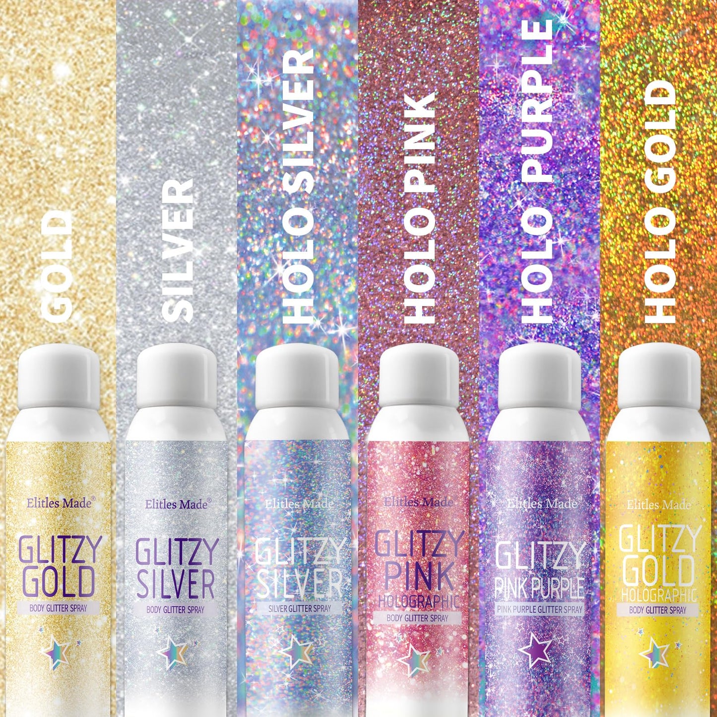 Elitles Made Hair Glitter Body Glitter Spray, 150ML Glitter Hairspray Holographic Pink Glitter Spray for Hair and Body, Hair Glitter for Kids Women