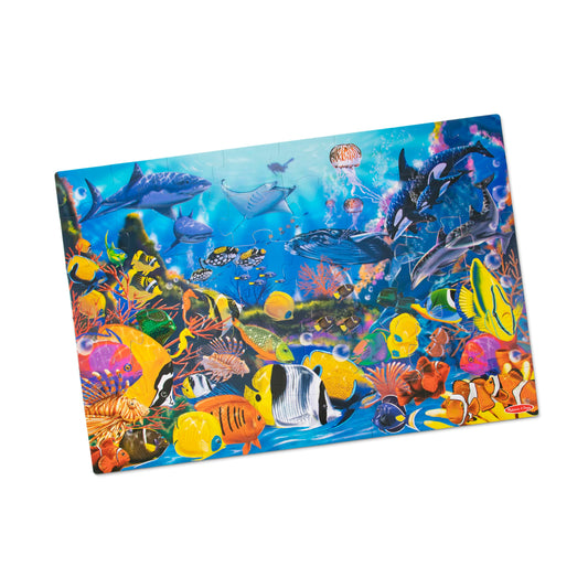 Melissa & Doug Underwater Ocean Floor Puzzle – 48-Piece Jumbo Jigsaw, Educational Screen-Free Activity for Kids Ages 3+, 2x3 ft, FSC Certified