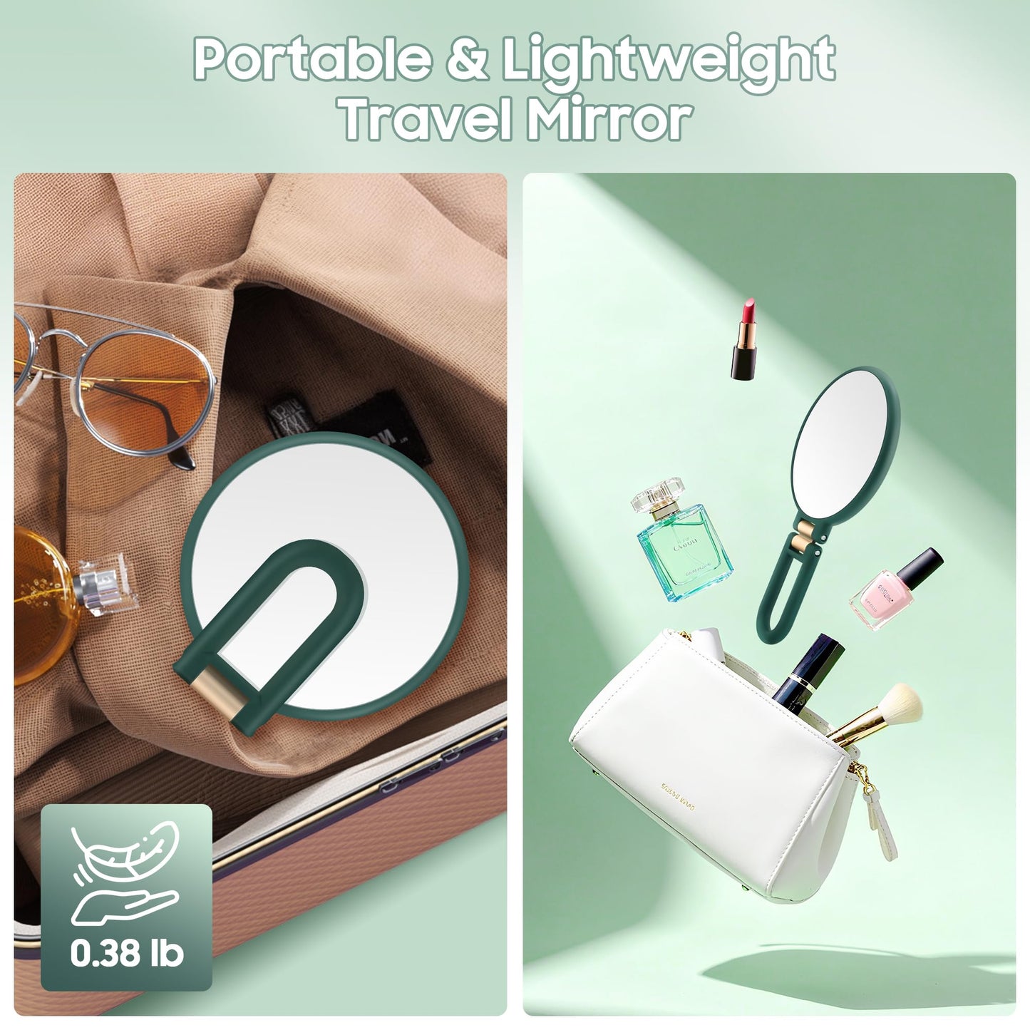 B Beauty Planet 40X Magnifying Mirror, Hand Mirror with Handle, Double Sided Hand Mirror with 40X/1X Magnification, Travel Essential Portable Foldable Beauty and Personal Care B Beauty Planet