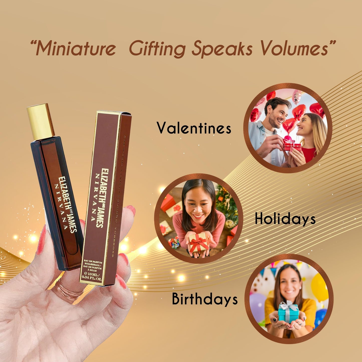 Nirvana Rose By Elizabeth And James Eau De Parfum Rollerball 0.34 Oz Mini