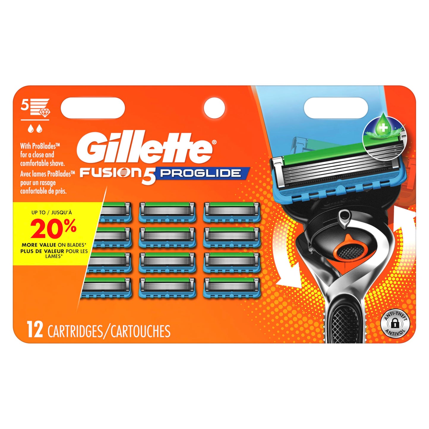 Gillette Fusion5 ProGlide Razor for Men, 12 Blade Refills with Precision Trimmer Beauty and Personal Care Gillette Default Title
