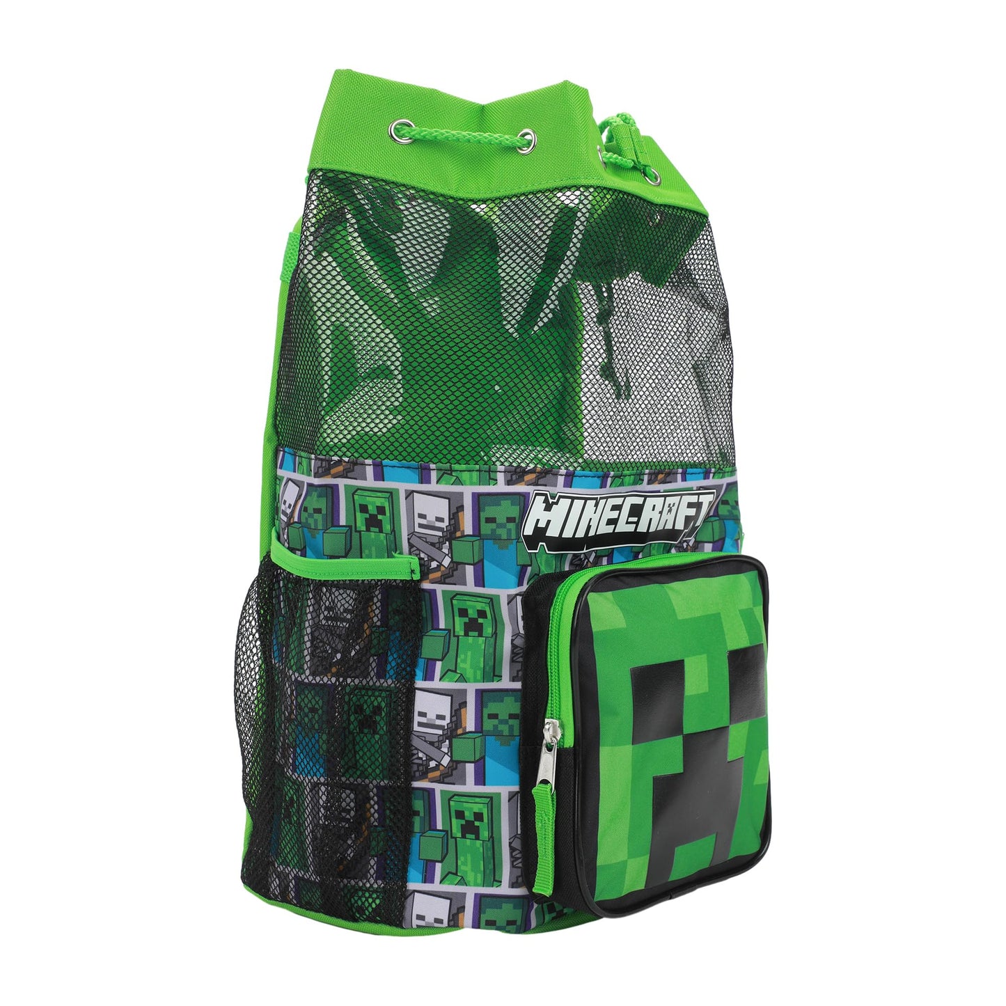 Minecraft Creeper 3-Piece Green Swim Beach Backpack Set