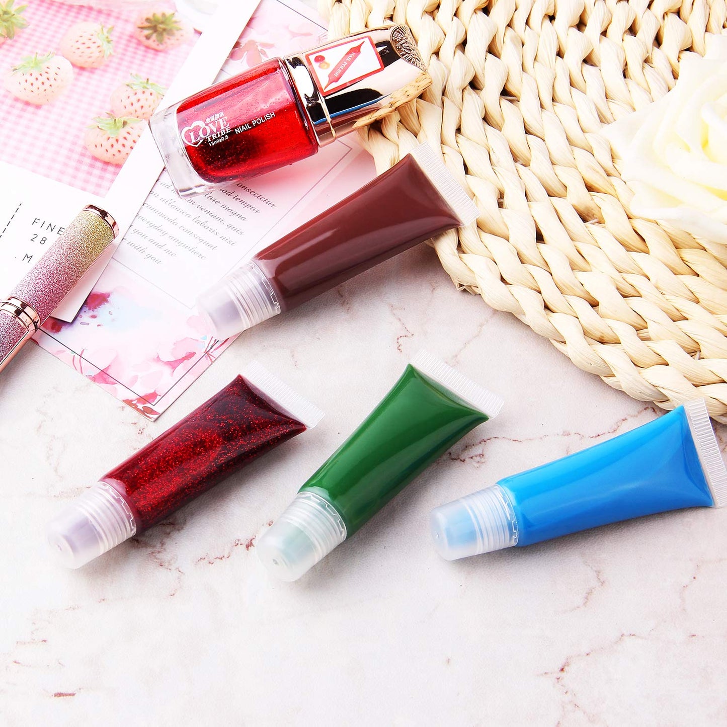 HRLORKC 50Pcs 10ml Empty Lip Gloss Tubes Empty Lip Balm Tubes for DIY Lip Gloss Balm Cosmetic