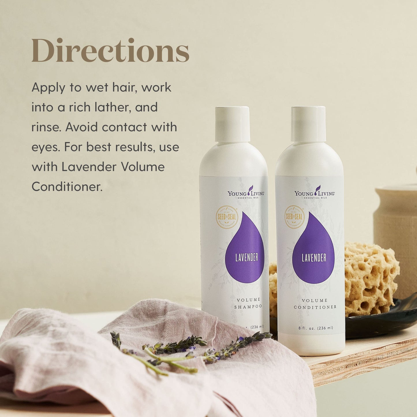Young Living Lavender Volume Shampoo Essential Oils - Cleanses and Nourishes Fine Hair - 8 fl oz - Gently Cleanses Fine Hair for a Boost of Body