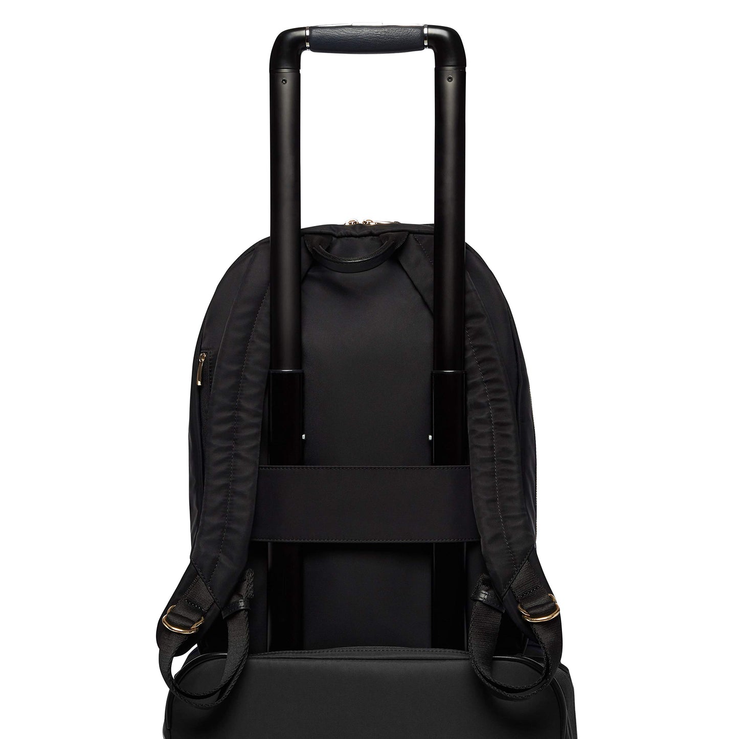 KNOMO Beauchamp Women's 14" Laptop Bag Computer Backpack Bookbag for Work, College, Travel Daypack Purse, Black, Golden Zip