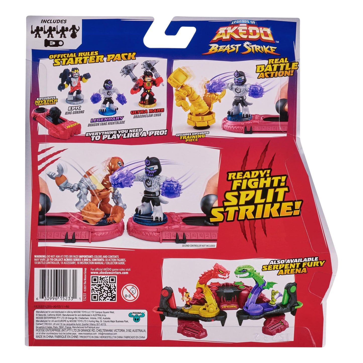 Legends of Akedo Beast Strike - Official Rules Bite Strike Starter Pack - 3 Mini Battling Warriors with Training Practice Piece and Exclusive…