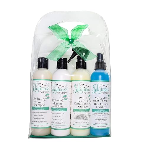 Nzuri Solutions Hair Regimen Hydrating Vitamin Shampoo 8oz, Hydrating Vitamin Conditioner 8oz, 12in1 Leave in Conditioner & Detangler 8oz, Medicated