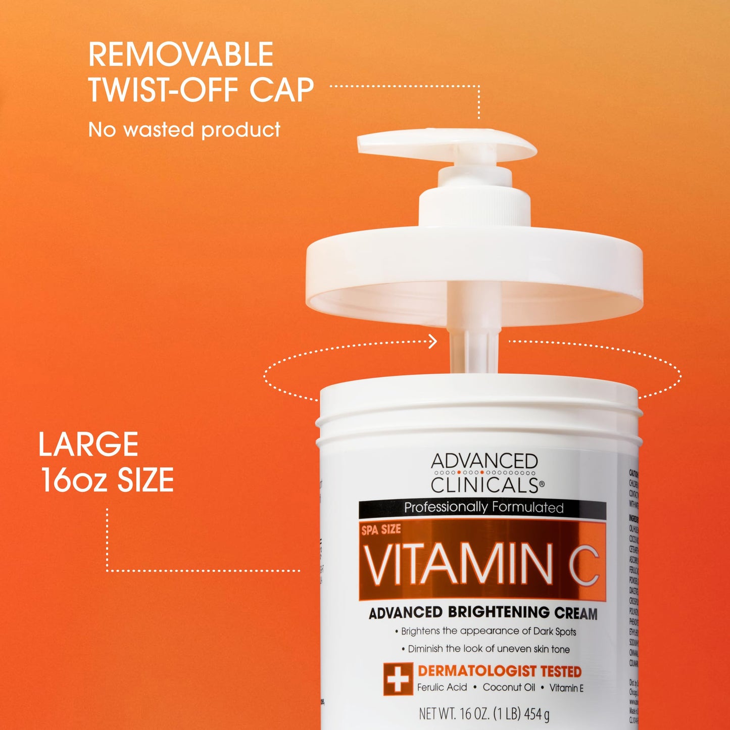 Advanced Clinicals Vitamin C Brightening Cream + Manuka Honey Body Lotion & Face Moisturizer 2pc Skincare Set For Women & Men | Body Butter Creams