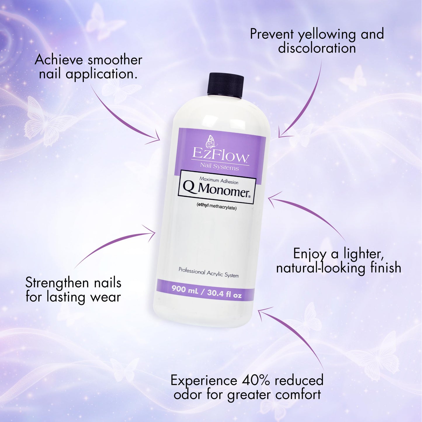 Ez Flow Q Monomer Acrylic Nail Liquid - Maximum Adhesion, Acrylic Liquid Monomer, Prevents Yellowing Nails, DIY Salon At-Home Use, 30.4 Fl Oz Beauty & Personal Care EzFlow