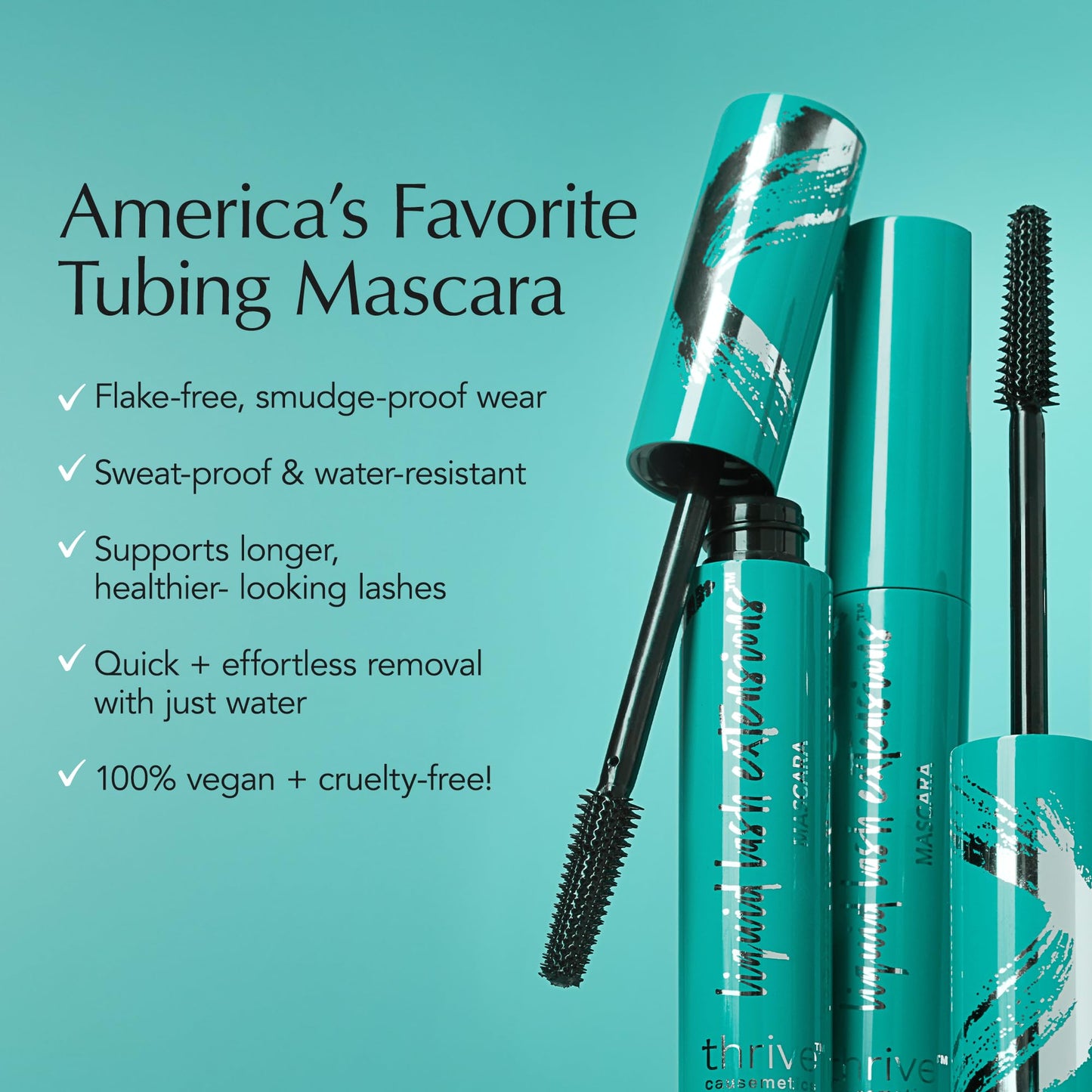 Thrive Causemetics Thrive Mascara, Liquid Lash Extensions Mascara, Tubing Mascara Lengthening, Volumizing & Curling, Smudge Proof, Washable, No Beauty and Personal Care Thrive Causemetics