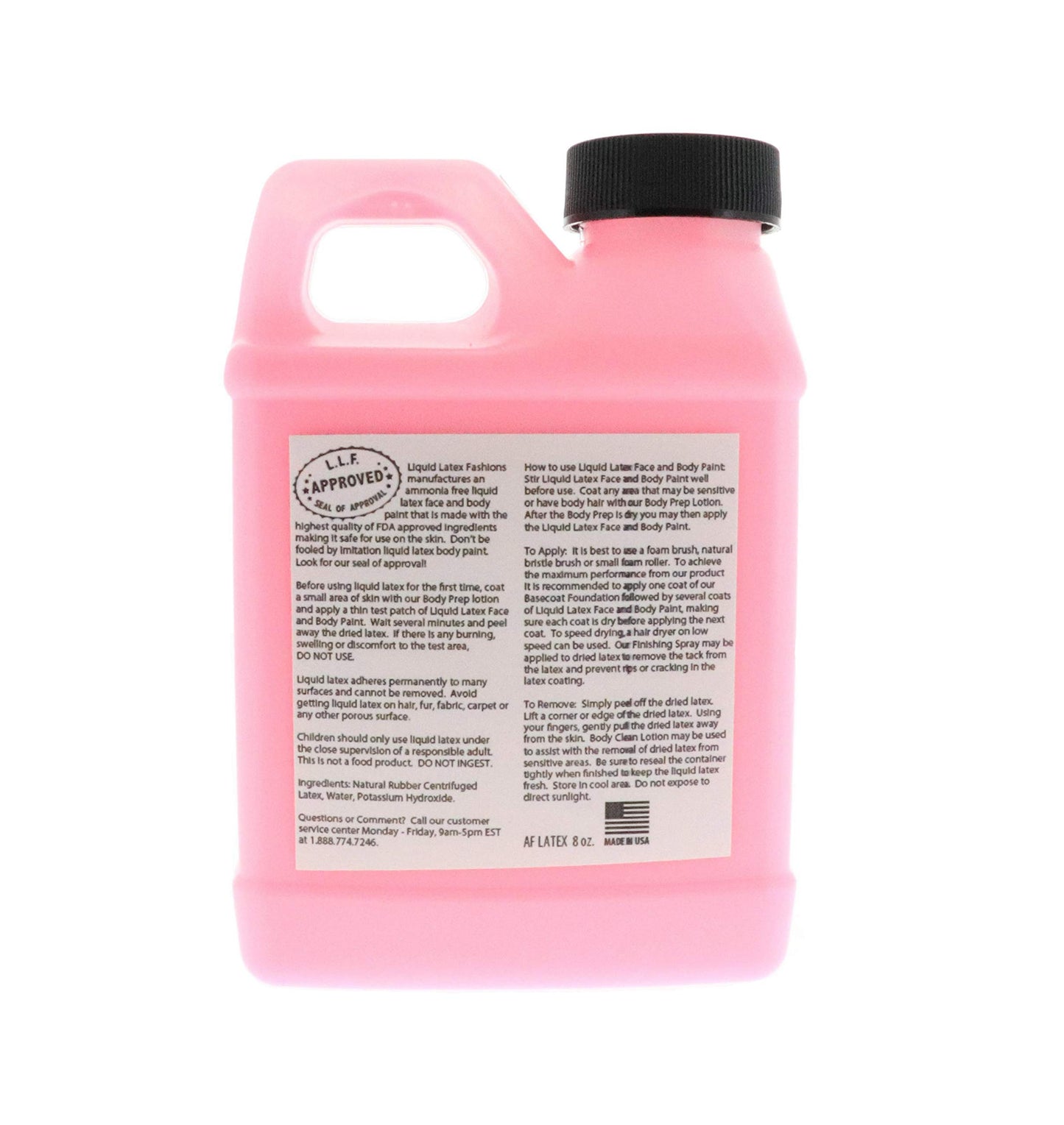 Fluorescent Pink 8 Oz - Liquid Latex Face and Body Paint, Black Light UV Reactive GLOW, Ammonia Free, Pink Panther, Cheshire Cat, Perfect