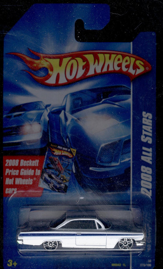 Hot Wheels 2008 All Stars White '62 Chevy w/ PR5s on Beckett Price Guide Card #76 1:64 Scale