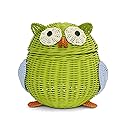 G6 COLLECTION Owl Rattan Storage Basket With Lid Decorative Bin Home Decor Hand Woven Shelf Organizer Cute Handmade Handcrafted Nursery Gift Animal…