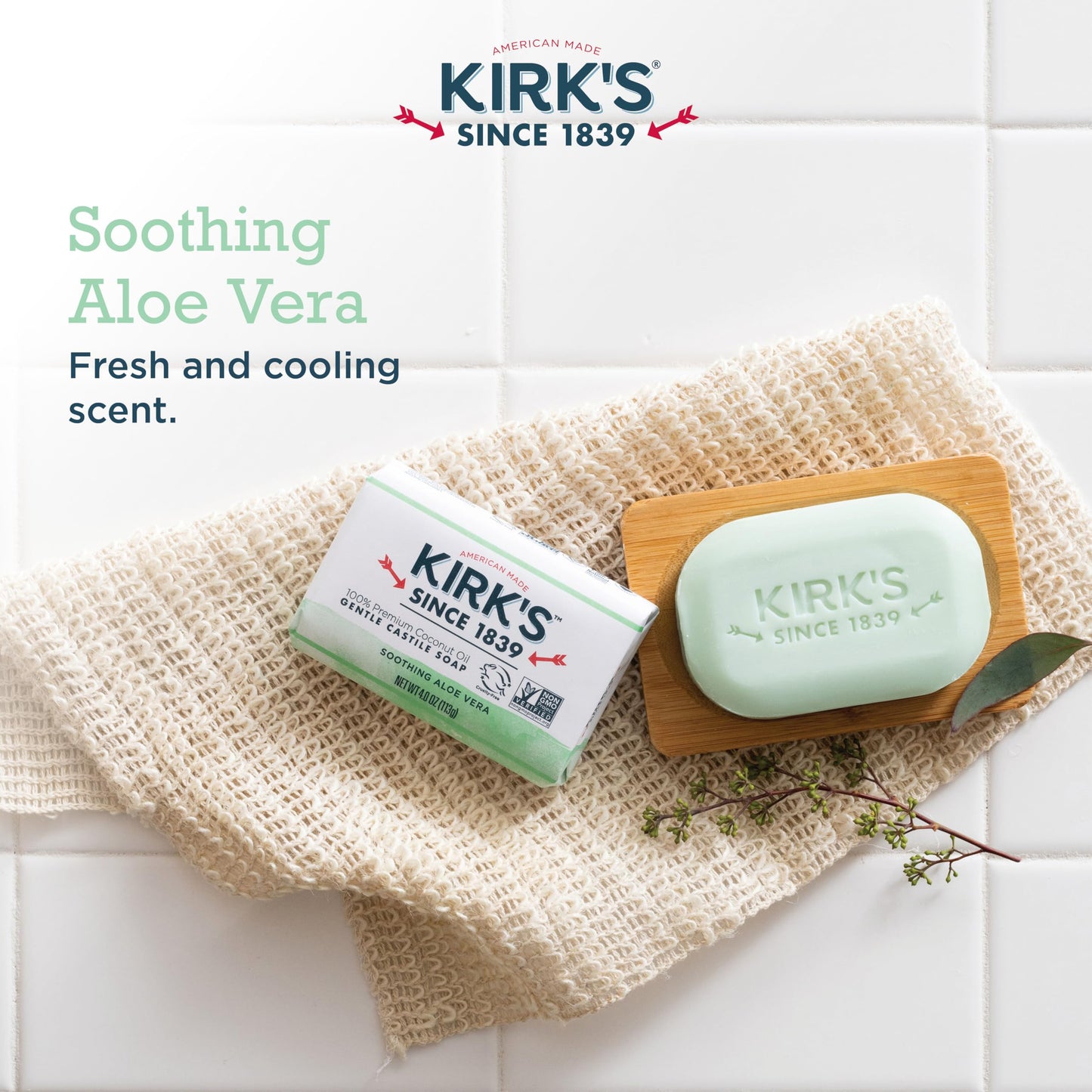 Kirk's Gentle Castile Soap - Soothing Aloe Vera, 4 Ounce (Pack of 3) Beauty & Personal Care Kirk's