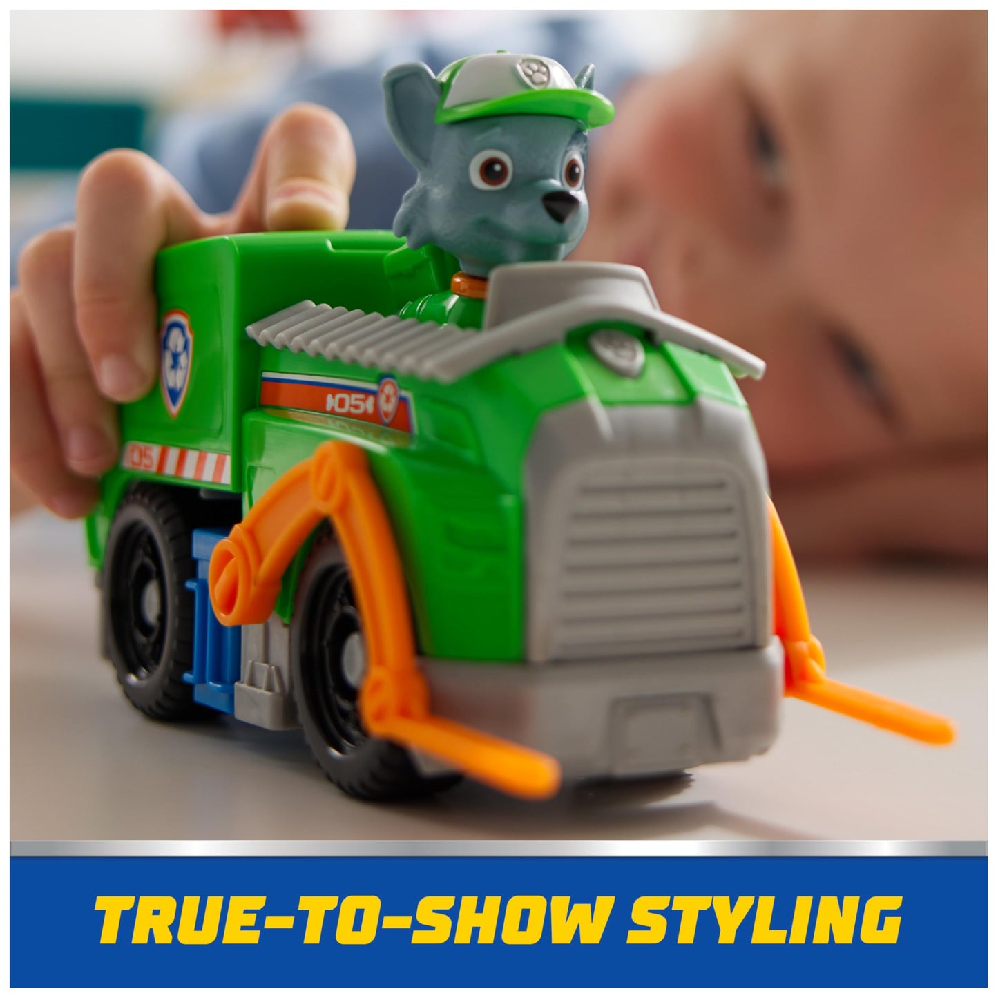 PAW Patrol Rocky’s Recycle Truck – Toy Vehicle with Collectible Action Figure, Eco-Friendly Kids Toy for Boys & Girls Ages 3+