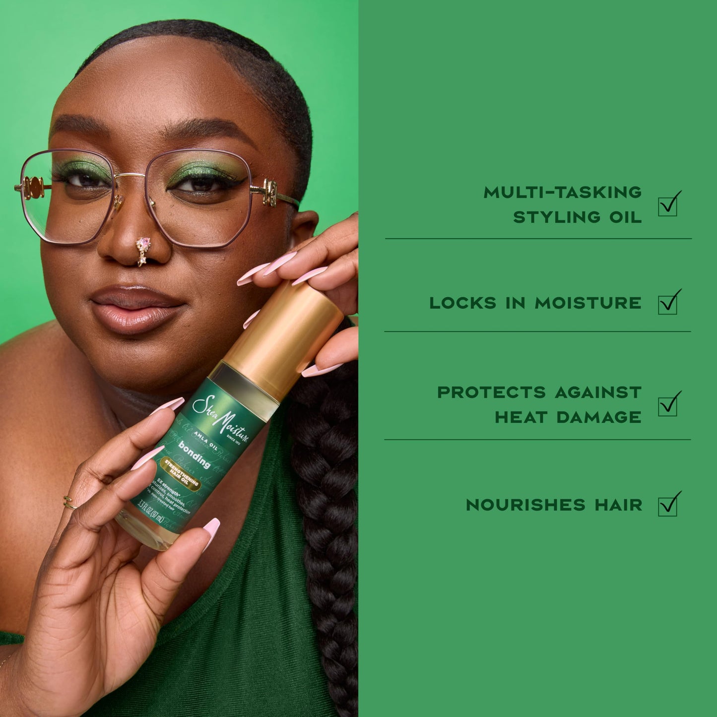 Shea Moisture Bonding Oil Amla Oil To Protect, Strengthen And Smooth Hair With Amla Oil And Fair-Trade Shea Butter With 5X Strength And 24-Hour Frizz