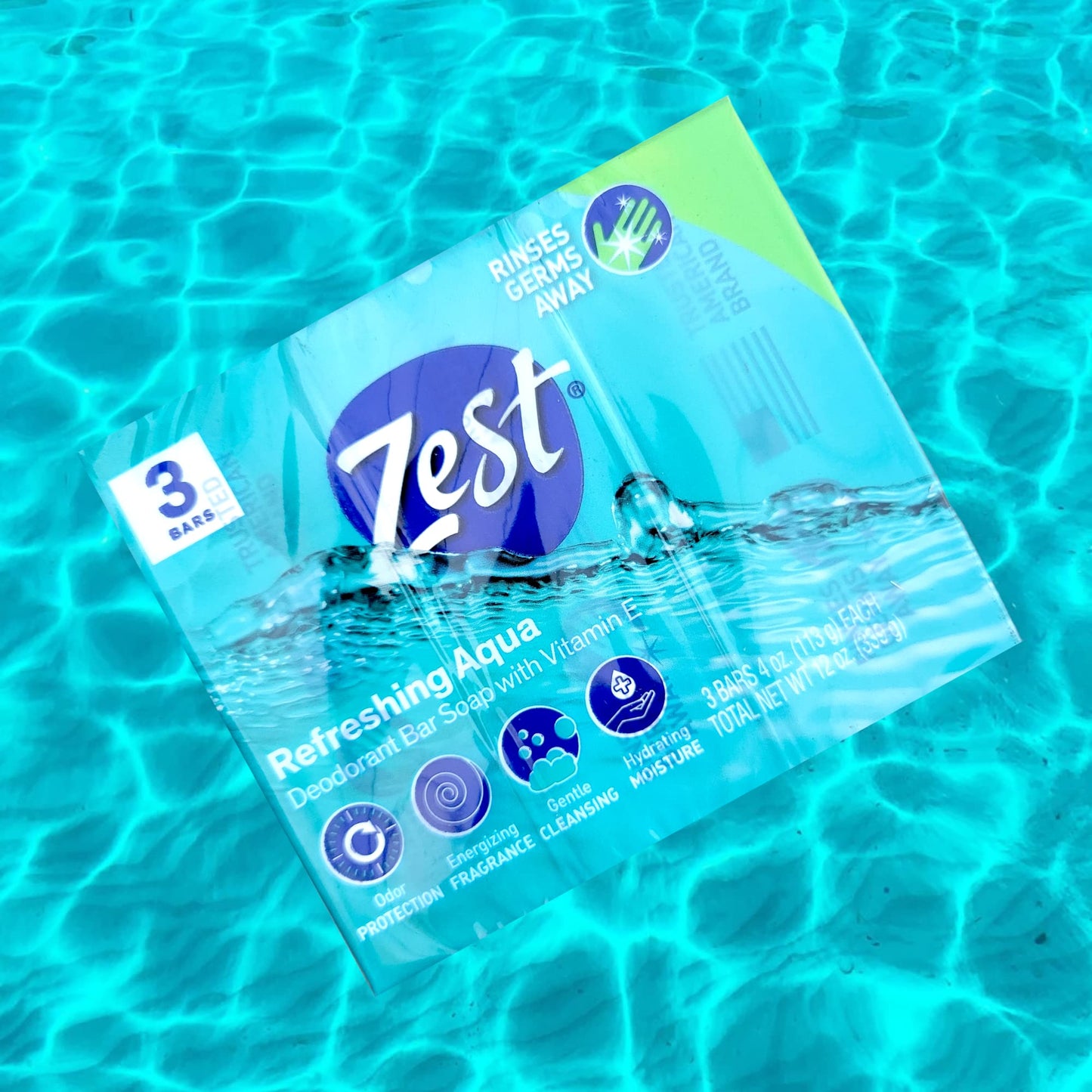 Zest Refreshing Aqua Bars Deodorant Bar Soap with Vitamin E, 3 Bars 4 OZ (113g) Each - 2 Pack Beauty & Personal Care Zest