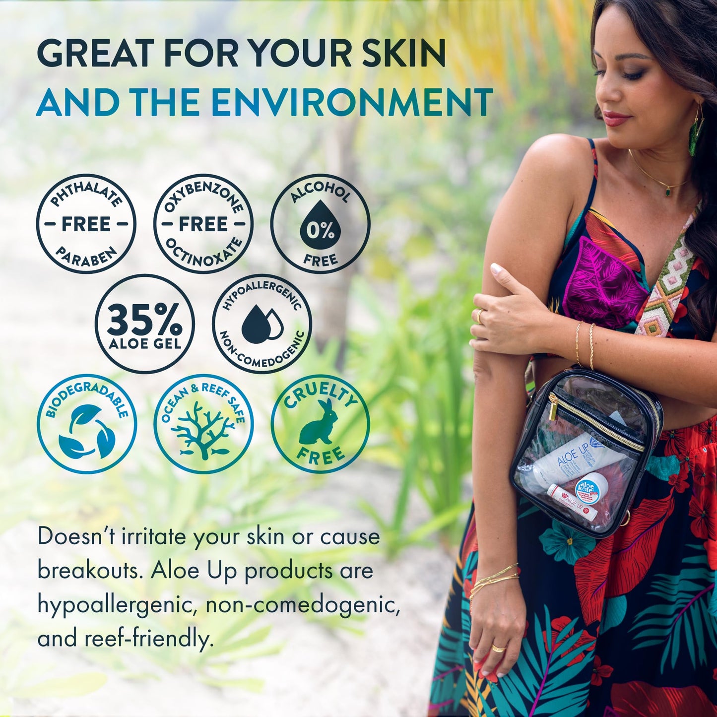 ALOE UP Spa Collection After Sun Light Moisturizer - Organic Hydrating After Sun Lotion With Aloe Vera Gel and Vitamin E - Reef Friendly - Mineral Oil