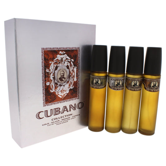 CUBANO VARIETY by Cubano"SET-4 PIECE VARIETY WITH CUBANO GOLD, SILVER, BRONZE & COPPER - EACH EDT SPRAY 2 OZ"