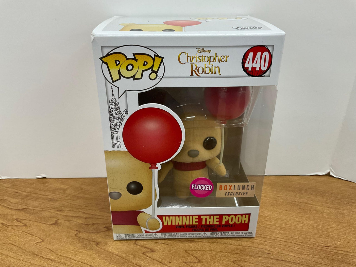 Funko POP! Disney: Christopher Robin - Winnie The Pooh [With Red Balloon - Flocked] # 440 - BoxLunch Exclusive!