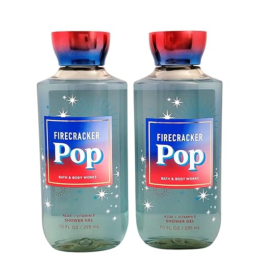 Bath & Body Works Shower Gel Gift Set 10oz Each Pack of 2 (Firecracker Pop) 10.00 Ounce (Pack of 2)