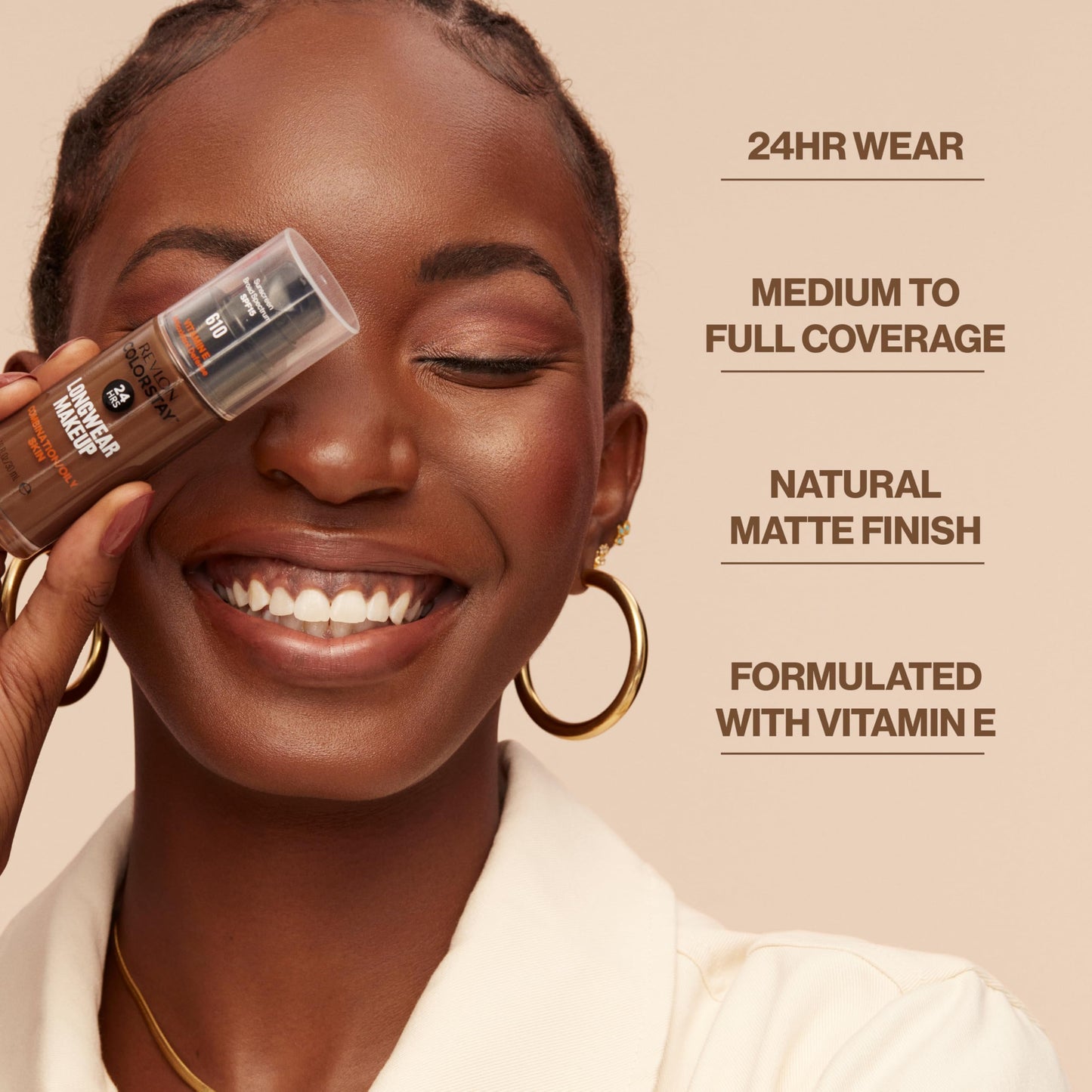 Revlon Liquid Foundation, ColorStay Face Makeup for Combination & Oily Skin, SPF 15, Medium-Full Coverage with Matte Finish, 150 Buff, 1 Fl Oz