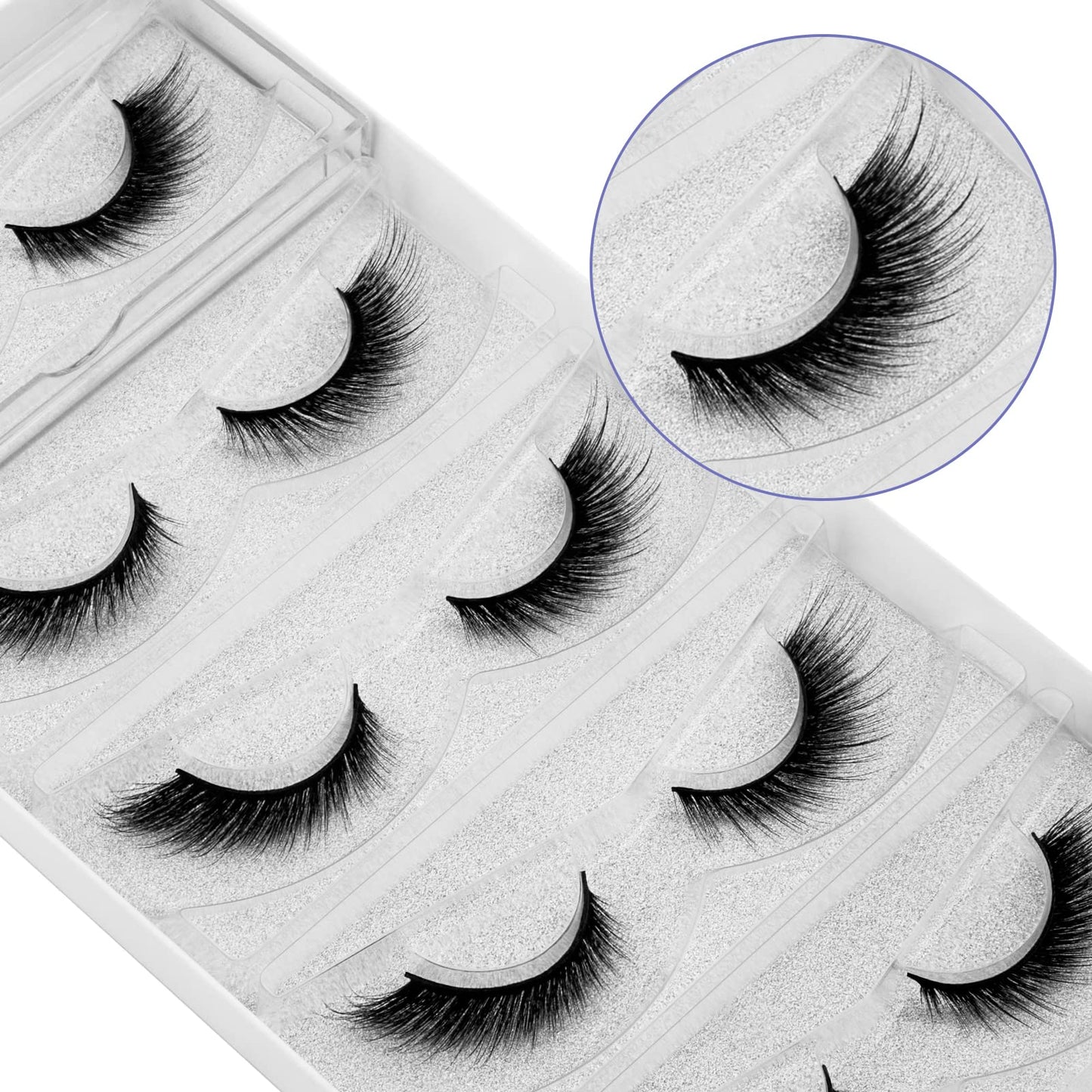 DYSILK Mink Lashes False Eyelashes - Lash Extension Strip Eyelashes 5 Pairs 6D Lashes Fox Eye Mink Eyelashes False Lashes Reusable Fake Eyelashes Mink Beauty and Personal Care DYSILK