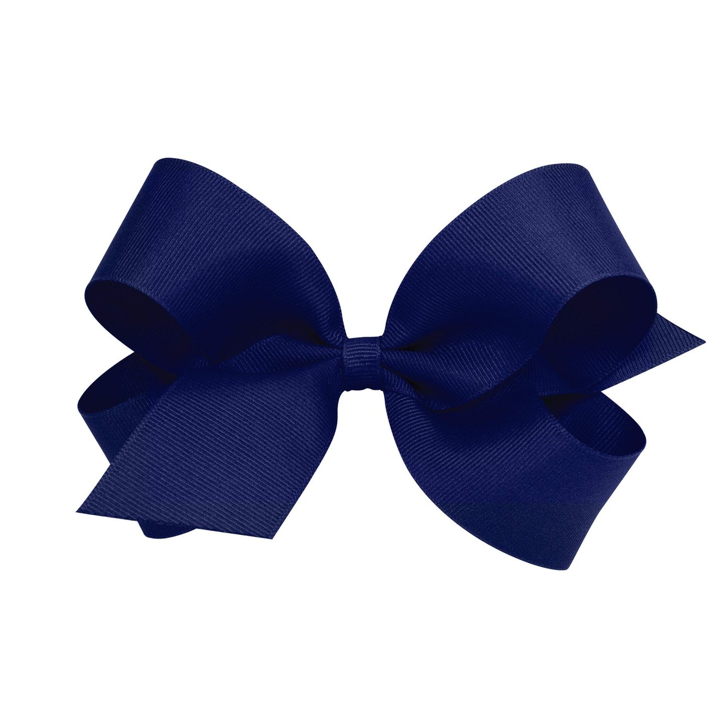 Wee Ones Girls' Plain Wrap Classic Grosgrain Hair Bows on a WeeStay No-Slip Hair Clip, Handmade, Large, Light Navy