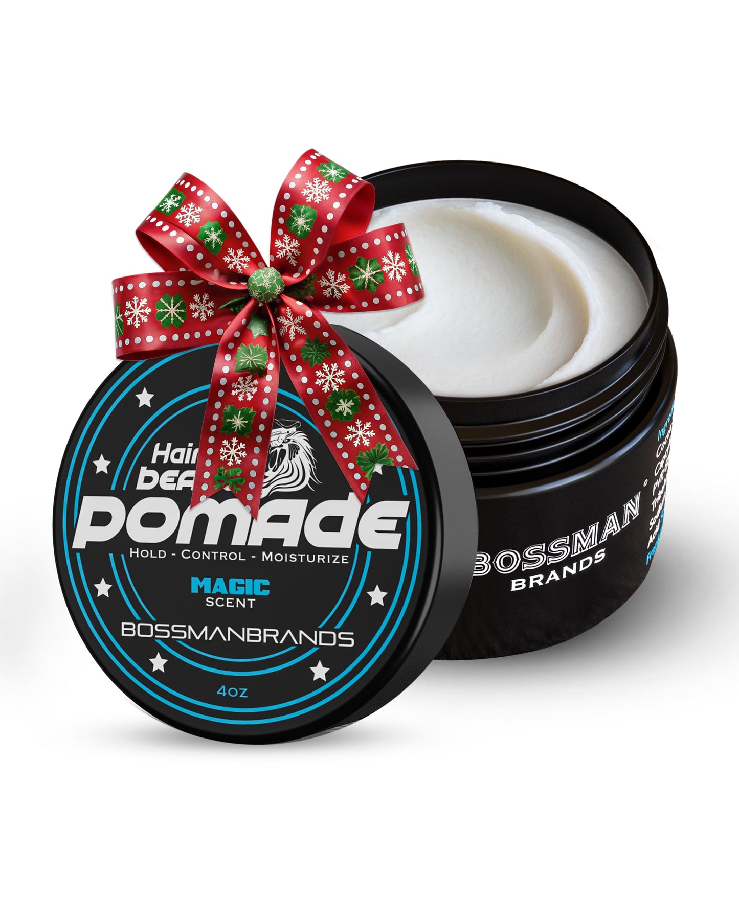 Bossman Hair & Beard Pomade for Men (Magic Scent) - Medium Hold & Moisturizing for Hair, Beard & Mustache Styling - Made in USA