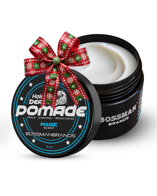 Bossman Hair & Beard Pomade for Men (Magic Scent) - Medium Hold & Moisturizing for Hair, Beard & Mustache Styling - Made in USA