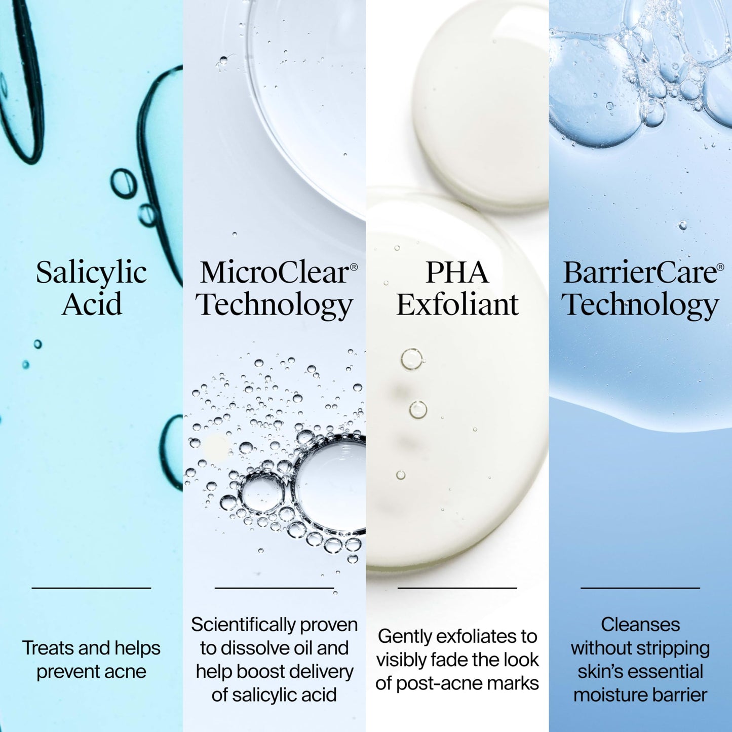 Neutrogena Evenly Clear Acne Cleanser with 2% Salicylic Acid & 2% PHA Exfoliant, Gentle Foaming Face Wash Clears Clogged Pores & Blackheads While
