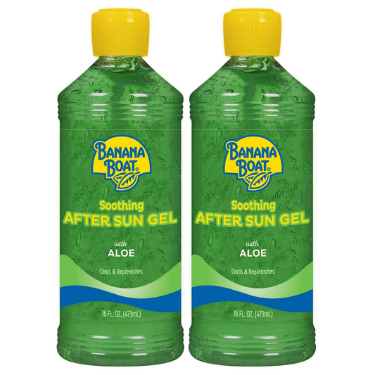 Banana Boat Soothing After Sun Gel with Aloe Twin Pack | Aloe Vera Gel, Sunburn Relief, After Sun Care, 16 fl oz each Beauty & Personal Care Banana Boat