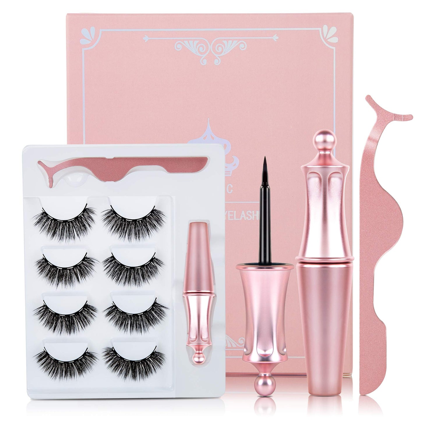 Magnetic Eyelashes, False Eyelashes Magnetic Eyelashes with Eyeliner Natural Look with Eyeliner?4pairs?
