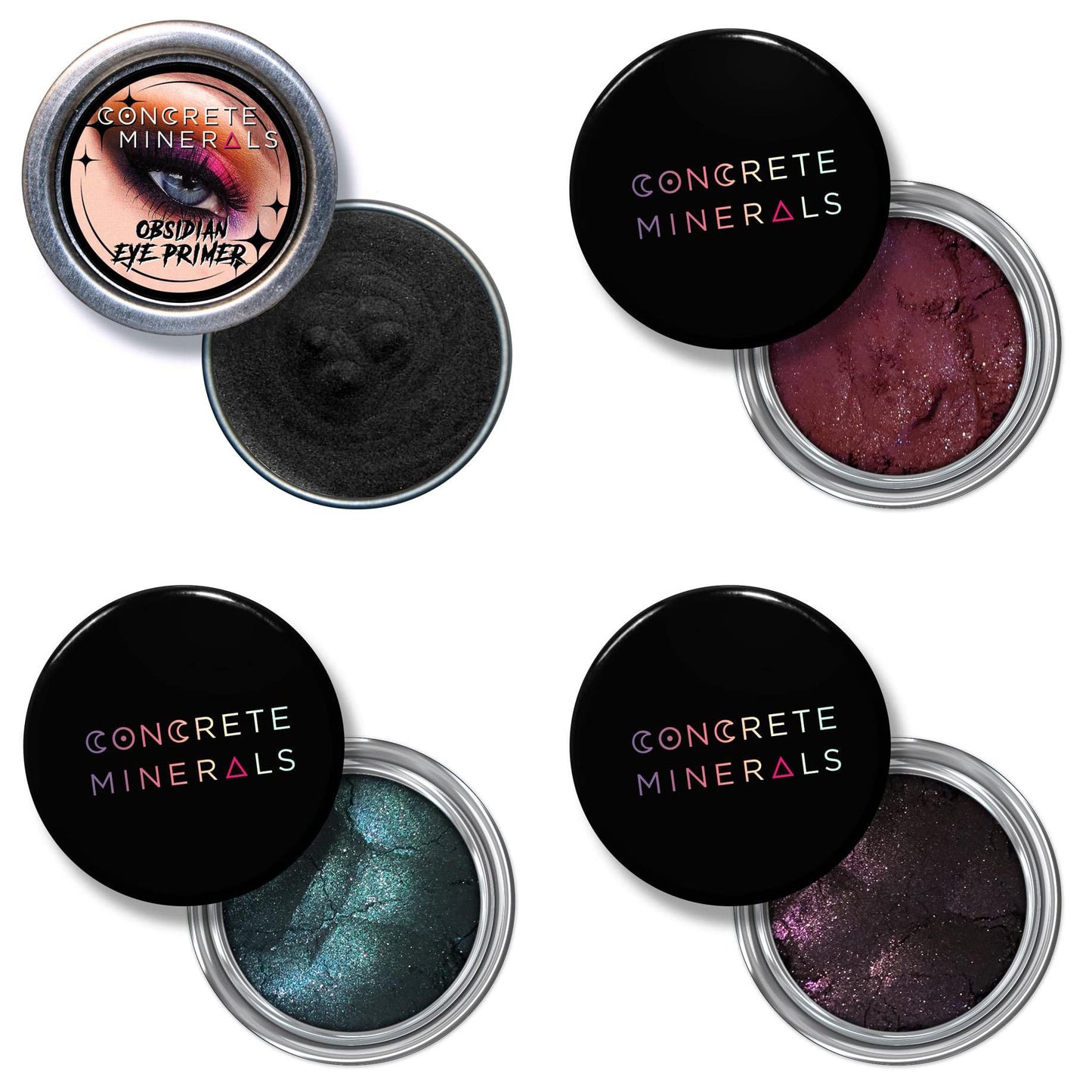Concrete Minerals Variety Collection, Silky- Smooth and Highly Pigmented Cosmetics, 100% Vegan and Cruelty Free, Loose Mineral Eyeshadow Powder