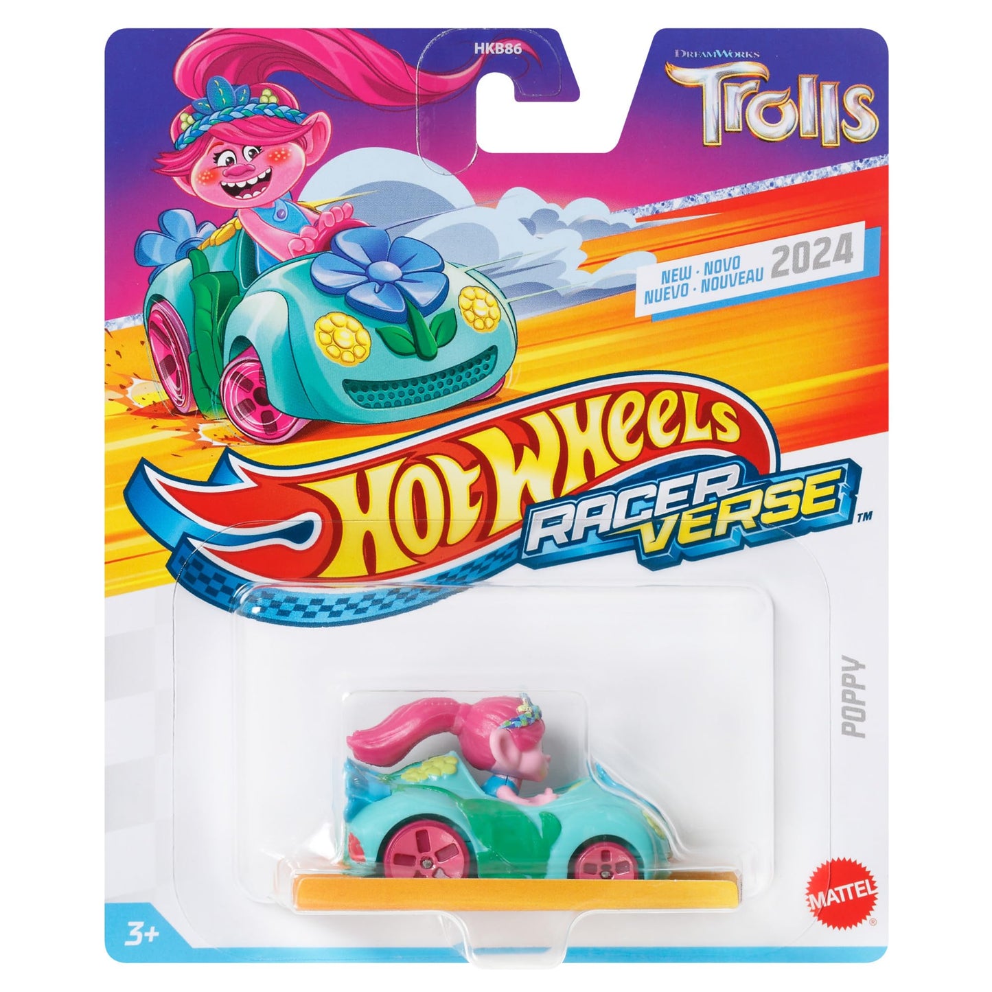 Hot Wheels Racer Verse: Trolls Poppy Diecast Vehicle
